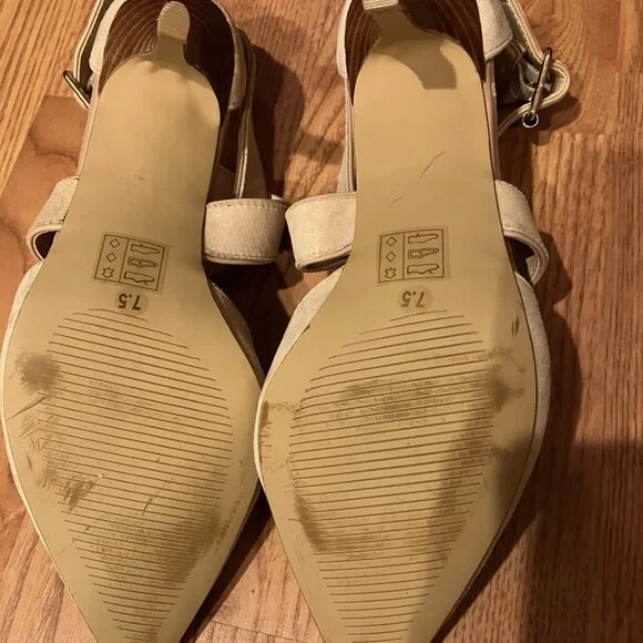 Sole Society Tamra Womens Pump Size 7.5 Taupe Beige Ankle Strap - Picture 7 of 7